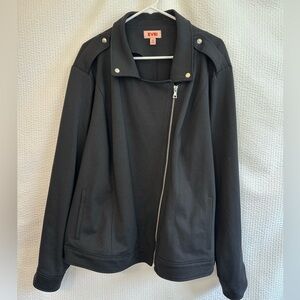 EVRI Women’s Black Zip Up Moto Jacket Size: 4X NWT